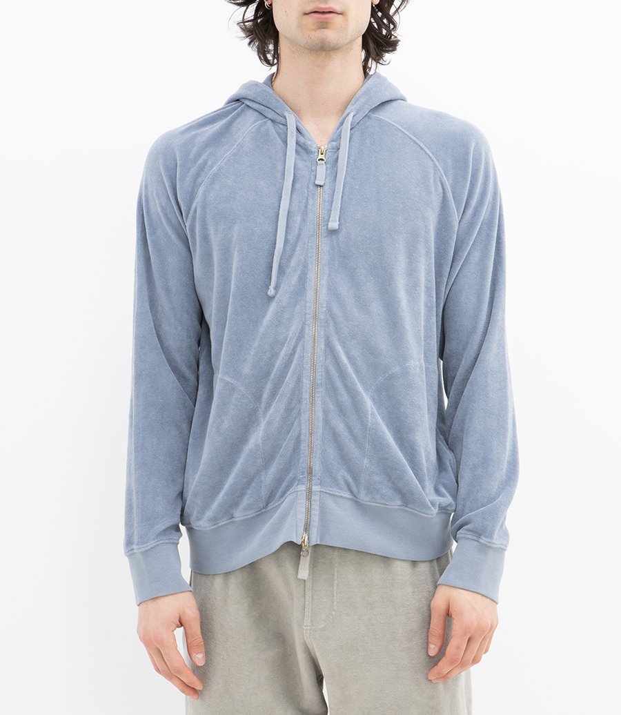 TOWELLING HOODIE ZIPPER