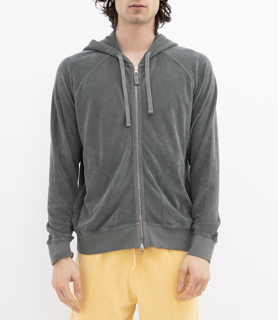 TOWELLING HOODIE ZIPPER