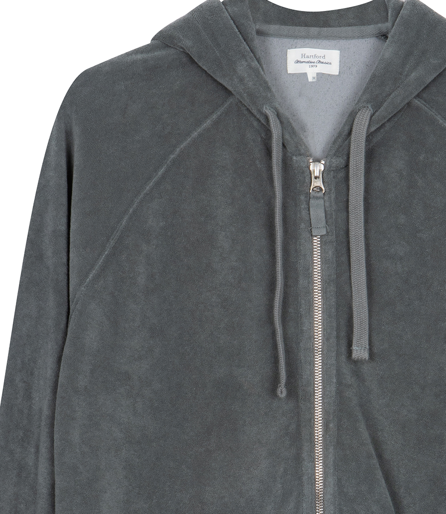 TOWELLING HOODIE ZIPPER