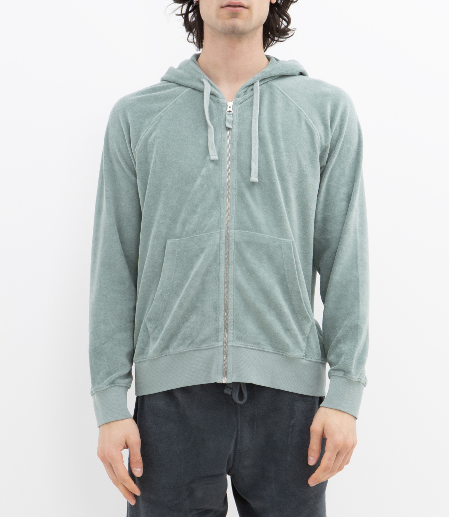 TOWELLING HOODIE ZIPPER