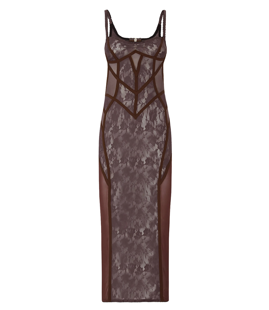 THE ATTICO - SCULPITING TULLE MIDI DRESS