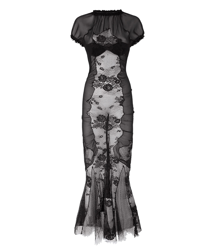 THE ATTICO - MAT MESH MIDI DRESS