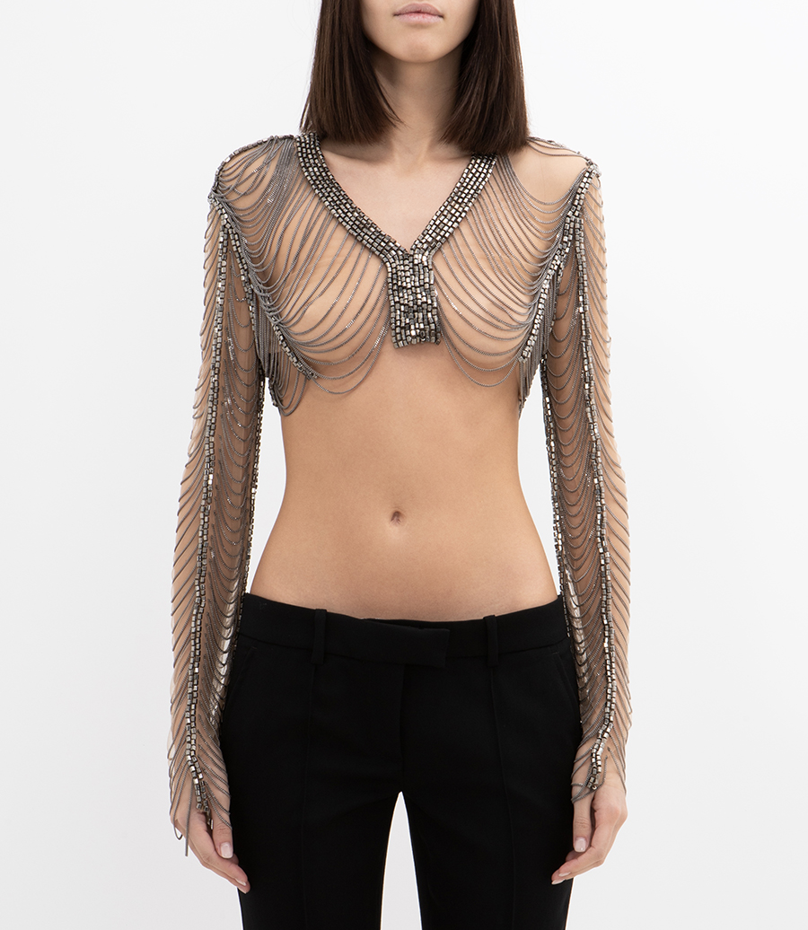 EMBROIDERED CHAIN TOP