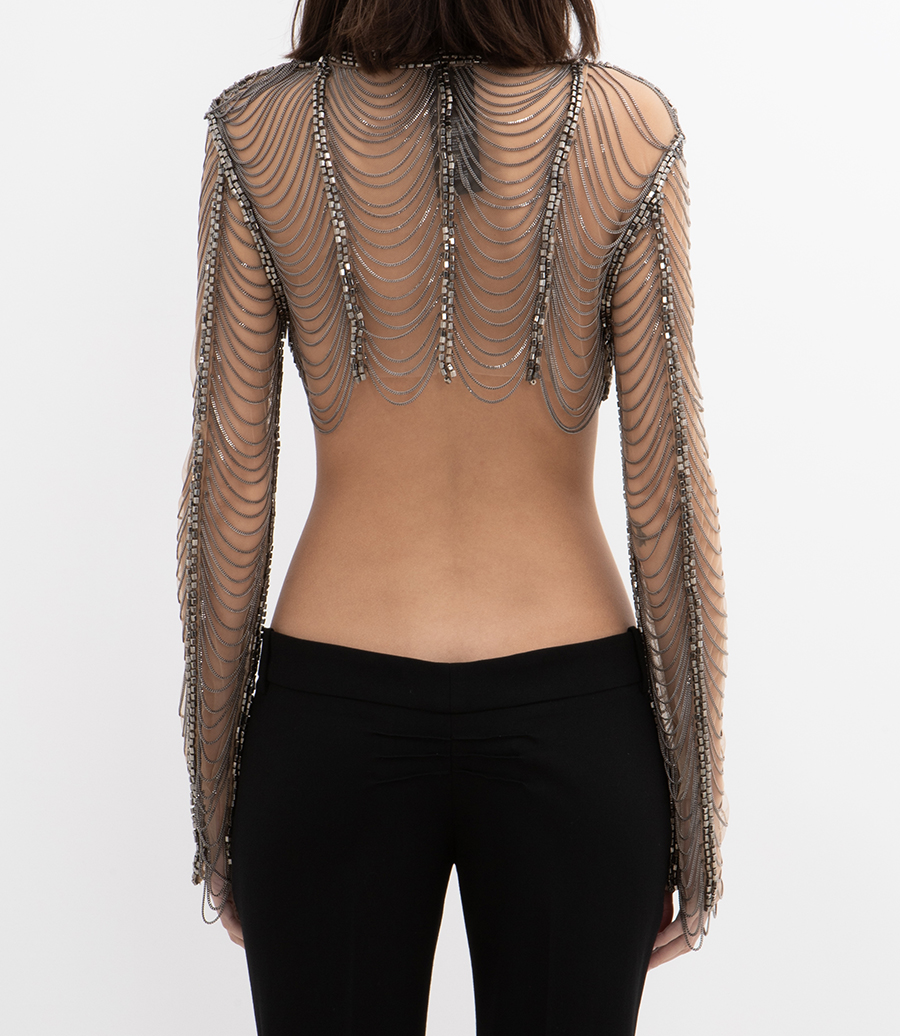 EMBROIDERED CHAIN TOP