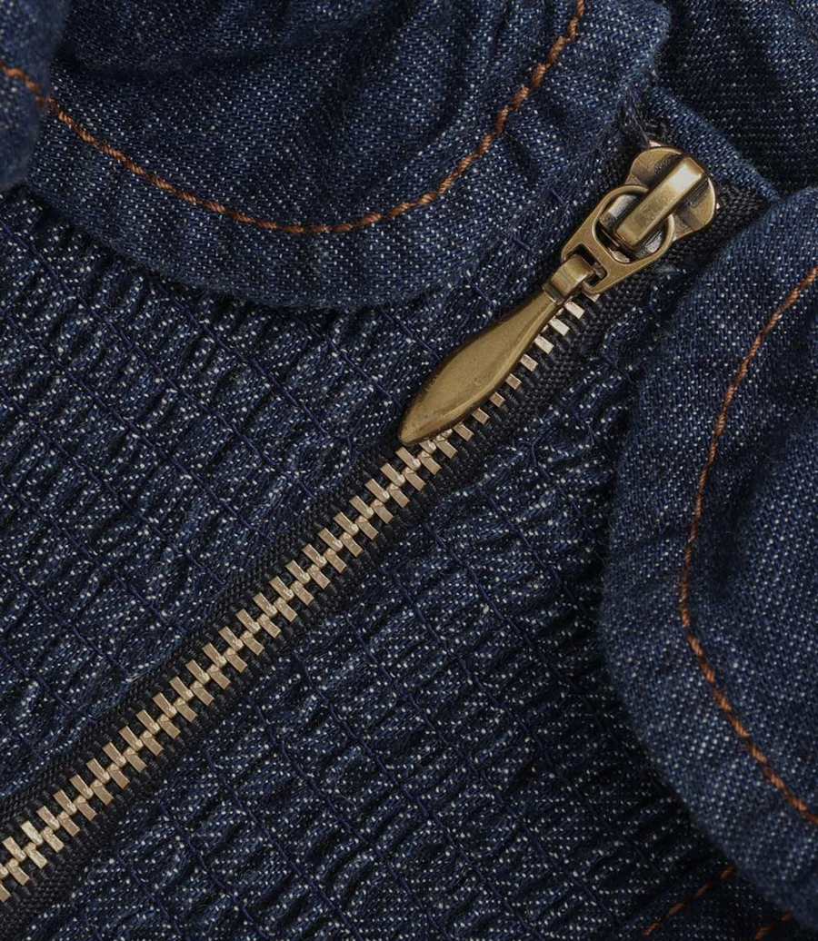 ASTER DENIM FRILL TOP
