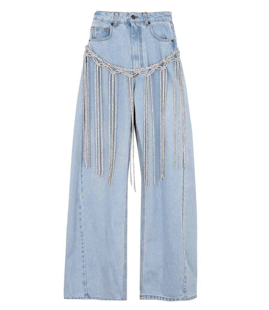 GIUSEPPE DI MORABITO - DENIM TROUSERS WITH BELT