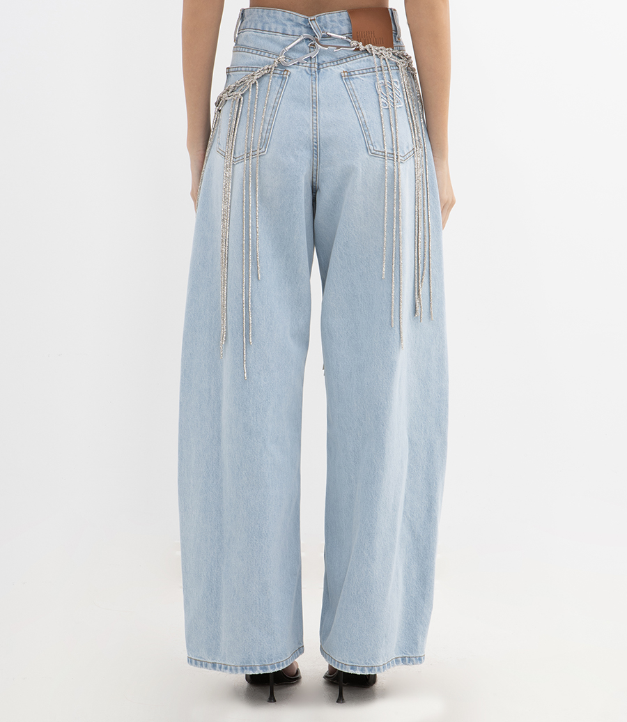 DENIM TROUSERS WITH BELT