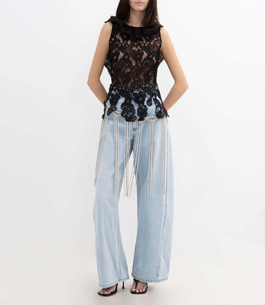DENIM TROUSERS WITH BELT
