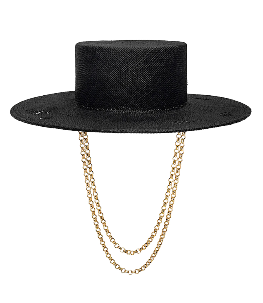 DOUBLE CHAIN STRAP CANOTIER HAT