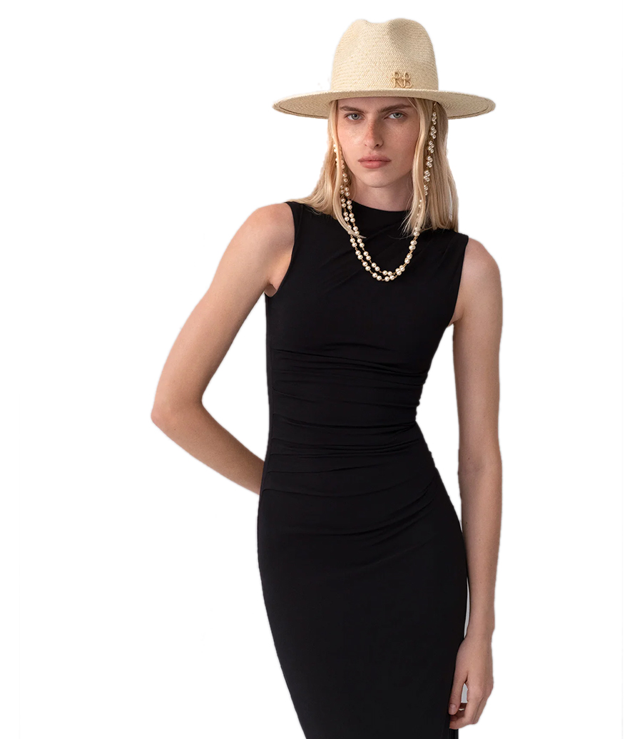 DOUBLE CHAIN STRAP FEDORA HAT