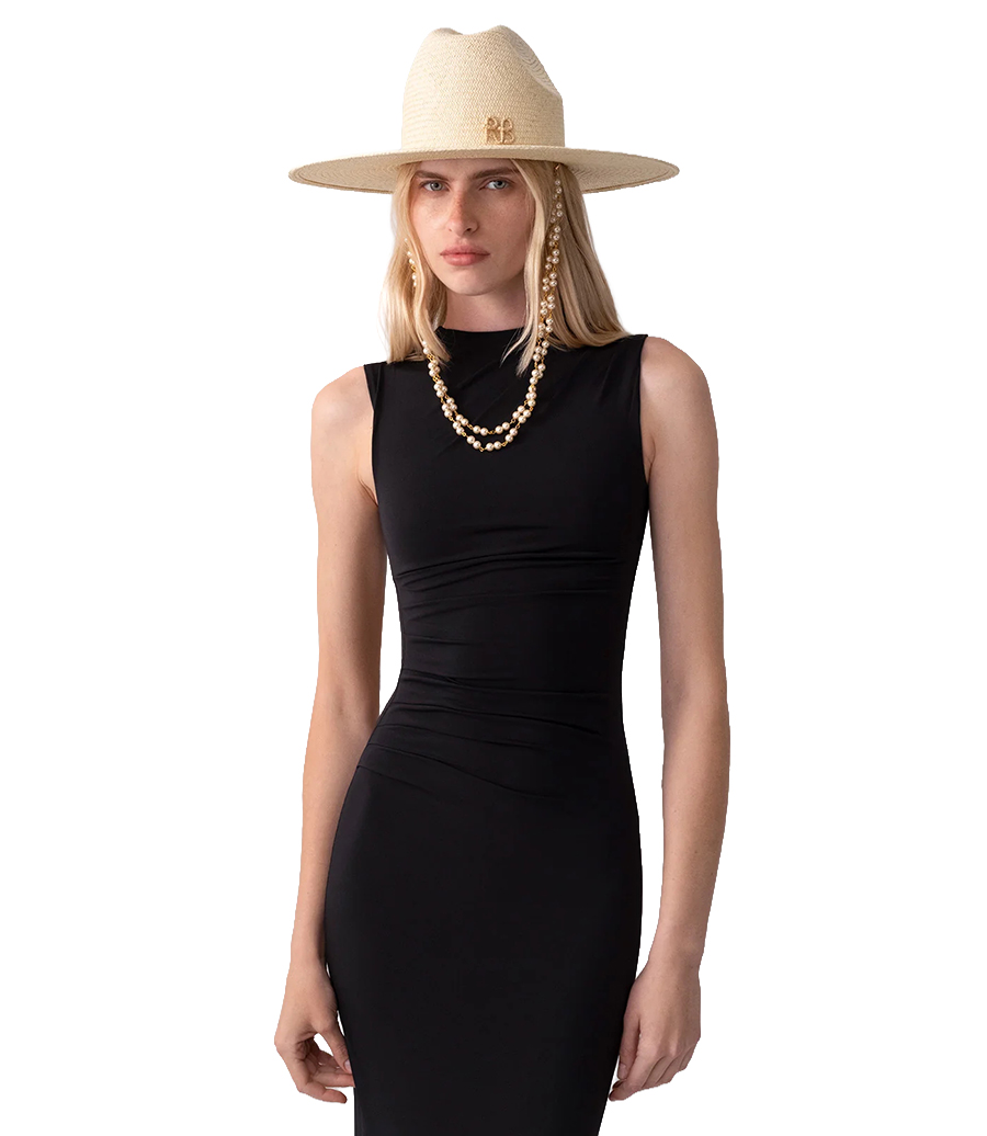 DOUBLE CHAIN STRAP COWBOY HAT