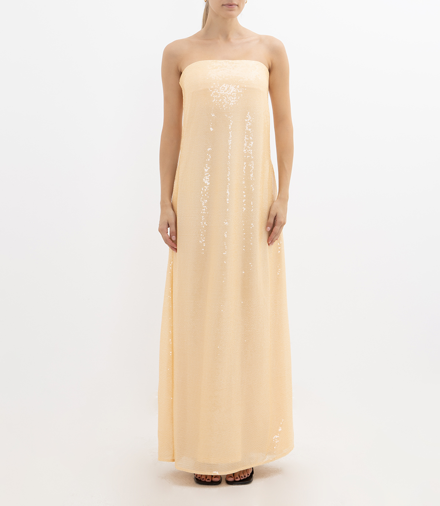 OPALINE SEQUIN STRAPLESS GOWN