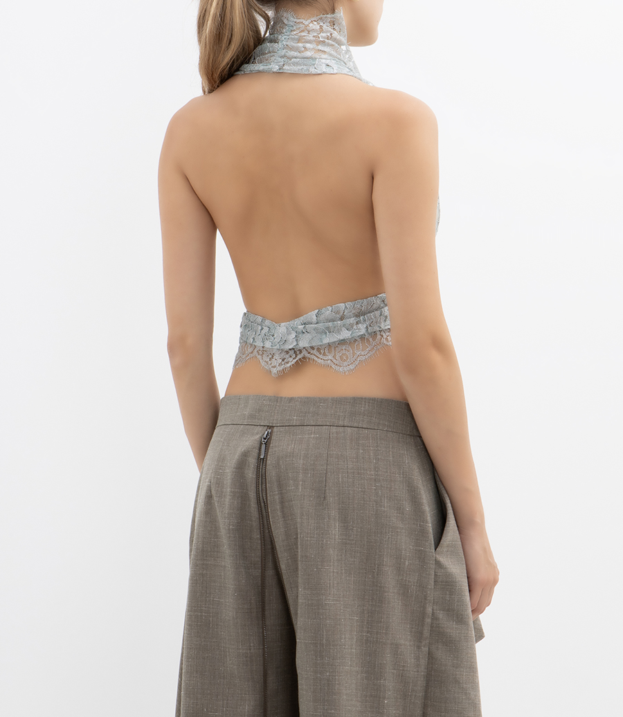 MOONLIT PATINA LACE SCARF TOP