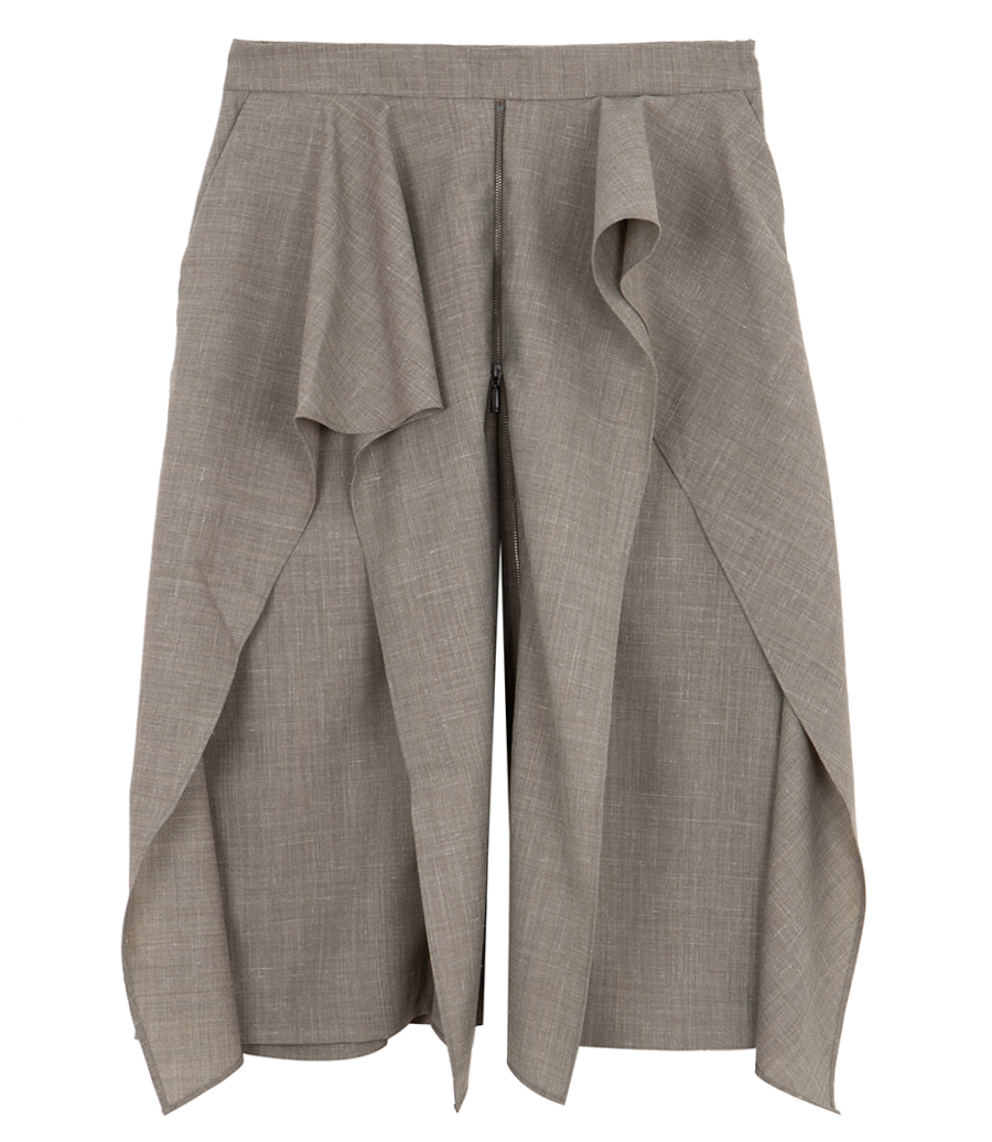 CHRISTOPHER ESBER - TROPICAL WOOL SPLIT TROUSER SKIRT