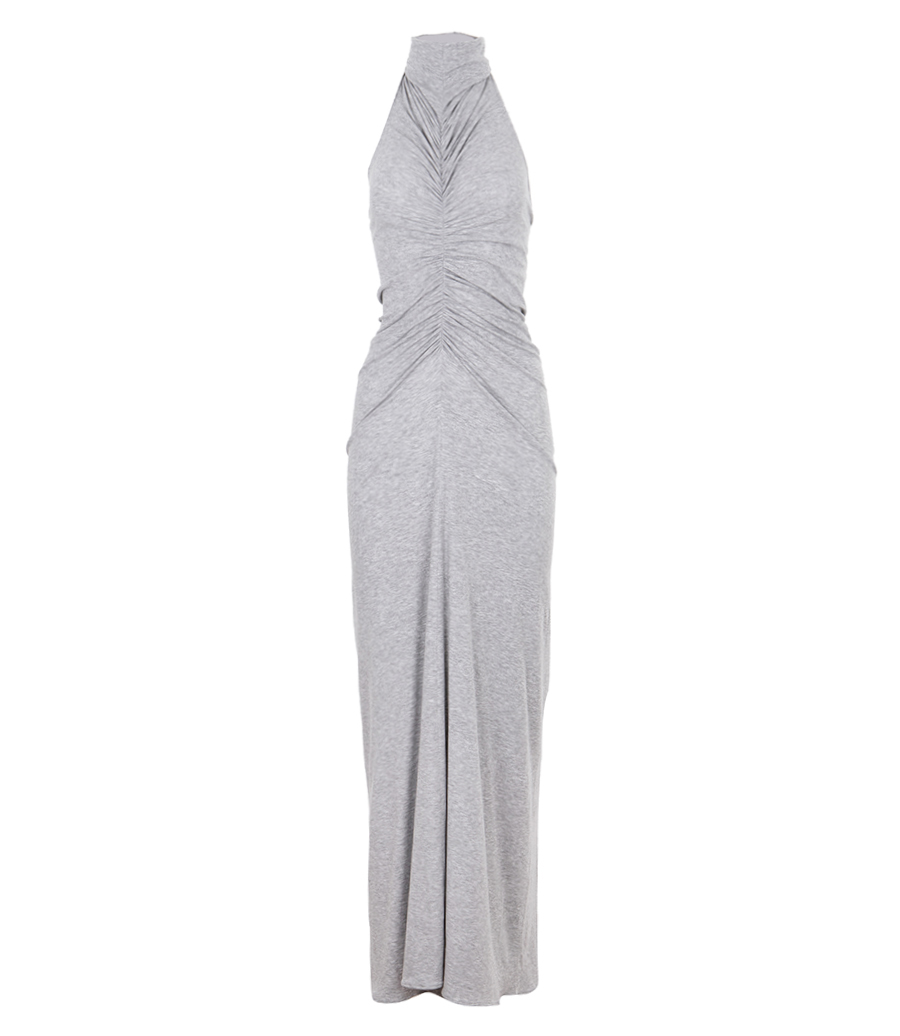ATLEIN - HALTER NECK FRONT RUCHED GOWN
