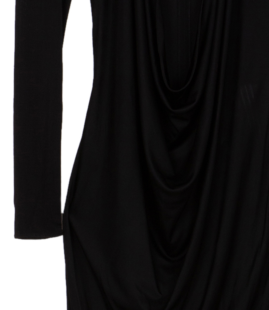 PLUNGE NECK LONG DRESS