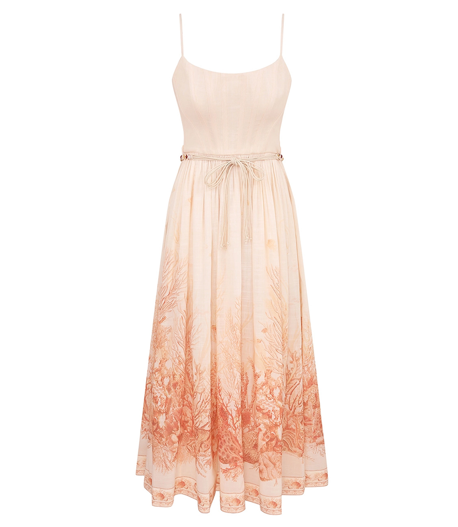 ZIMMERMANN - WANDERLUST CORSET MIDI DRESS