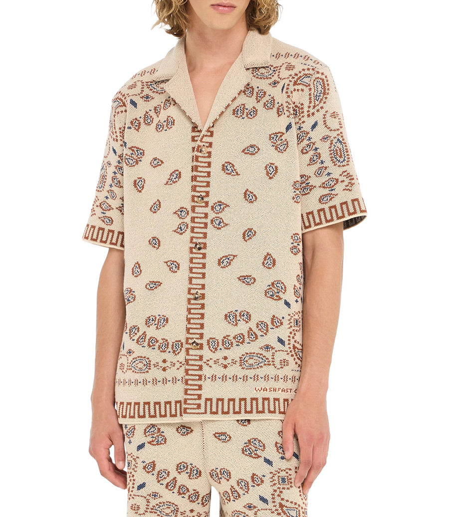 COTTON PIQUET BANDANA SHIRT