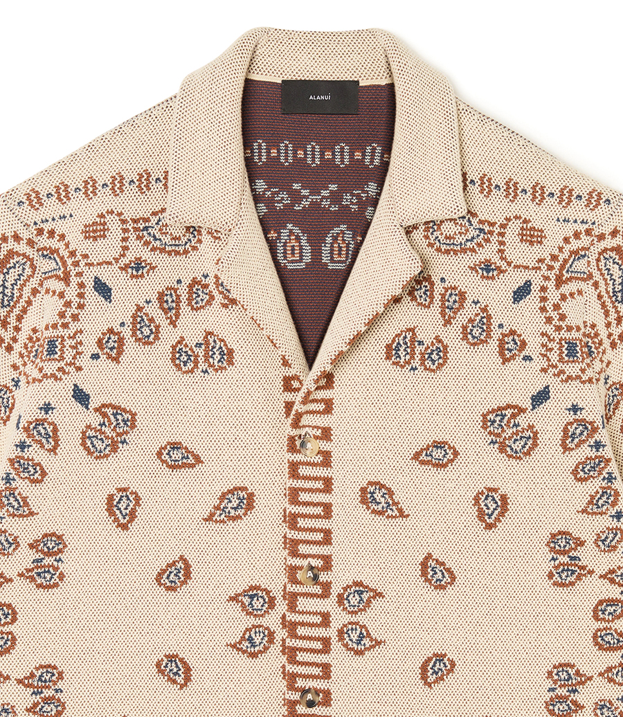 COTTON PIQUET BANDANA SHIRT