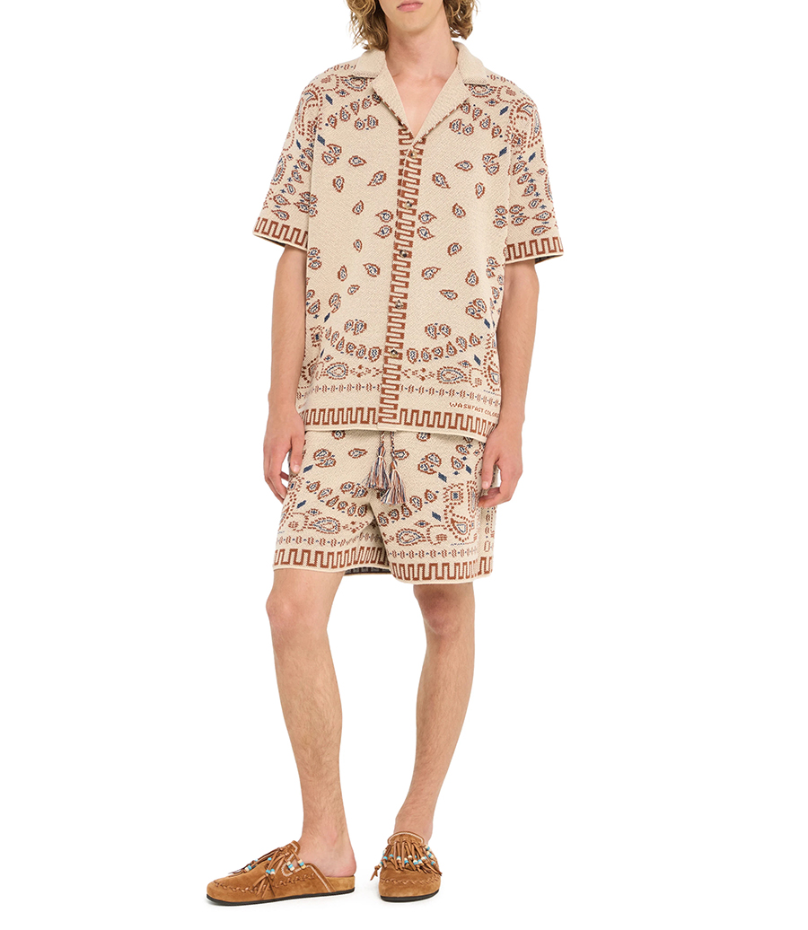COTTON PIQUET BANDANA SHIRT