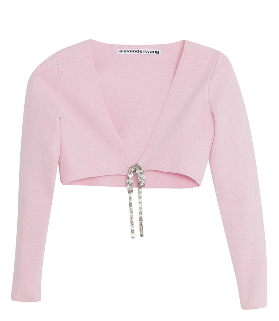 ALEXANDER WANG - CROPPED CARDIGAN IN COTTON CHENILLE