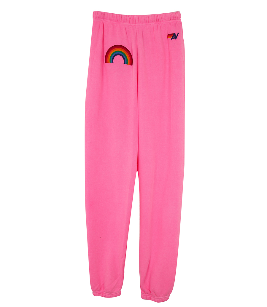 AVIATOR NATION - WOMEN'S RAINBOW EMBROIDERY SWEATPANTS