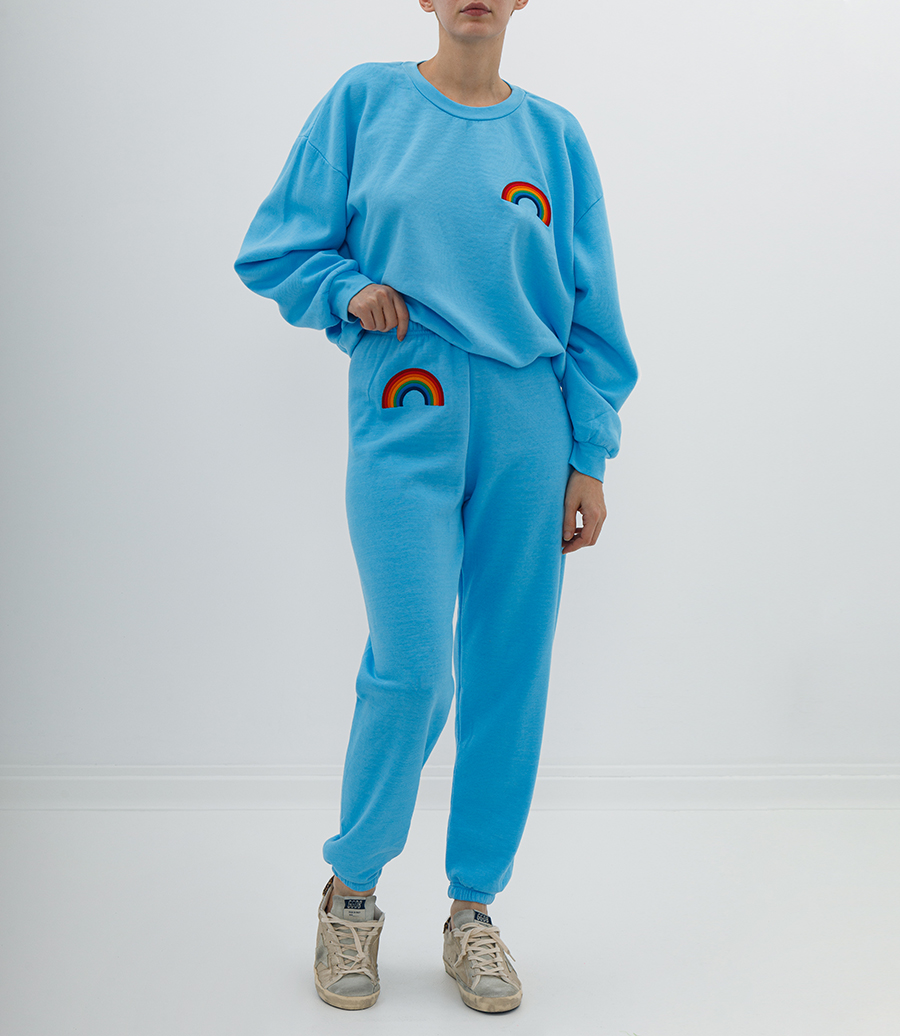 WOMEN'S RAINBOW EMBROIDERY SWEATPANTS