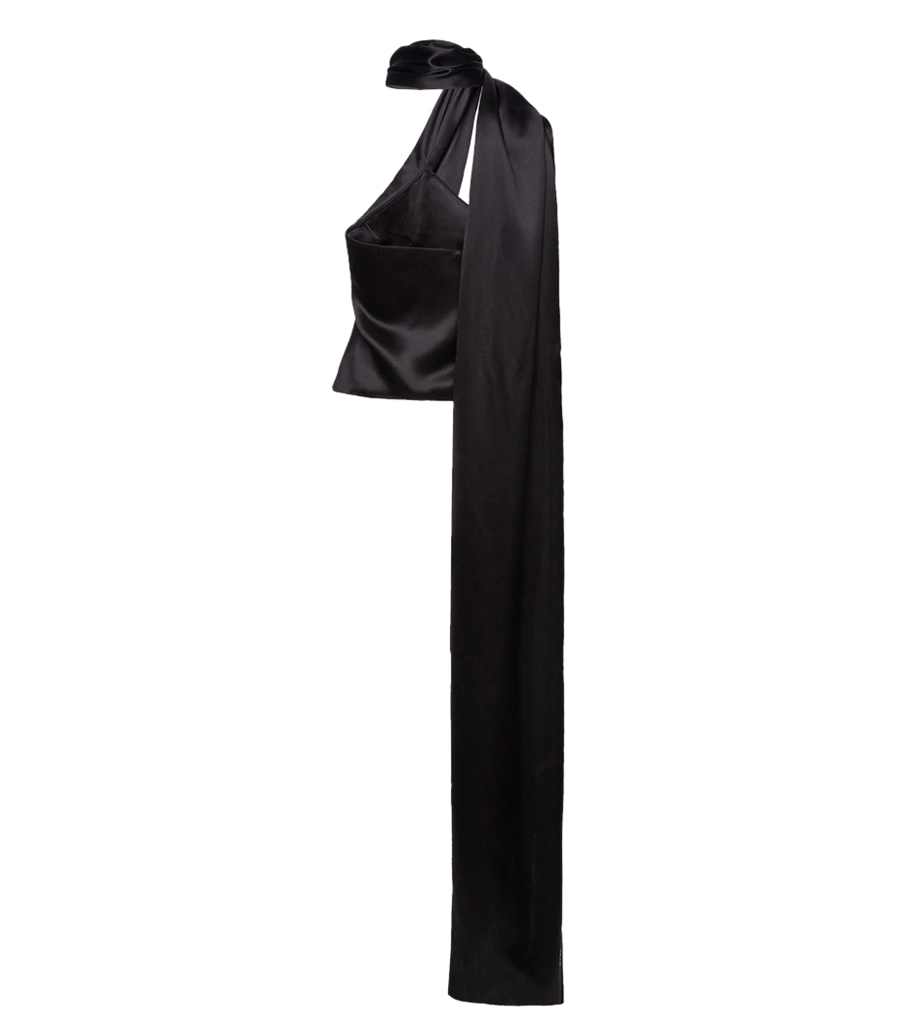 SILK WRAP NECK TOP