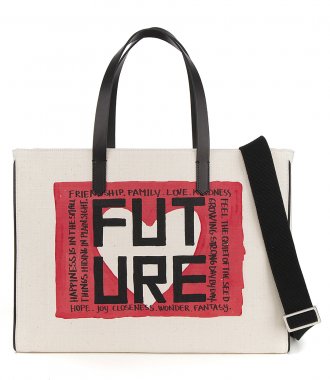 SALES - EAST-WEST CALIFORNIA BAG WITH 'FUTURE' PRINT