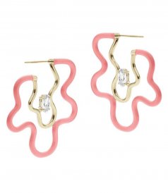 BEA BONGIASCA - CORAL PINK MARQUISE EARRING