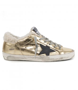 SNEAKERS - GOLD QUILTED SUPER-STAR