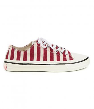 SALES - GOOEY LOW-TOP SNEAKERS IN STRIPED CANVAS WITH MARNI GRAFFITI
