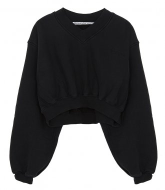 KNITWEAR - V NECK CROPPED PULLOVER