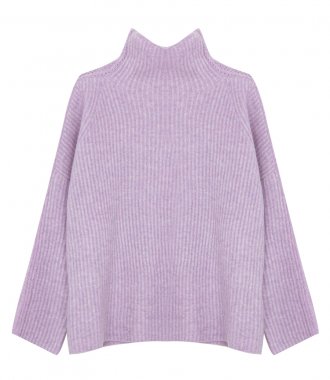 SALES - FUNNEL NECK PULLOVER WITH LACE DETAIL