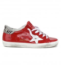 SNEAKERS - RED NAPLACK SUPER-STAR