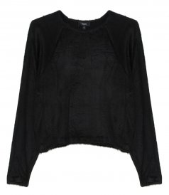 THEORY - ROUNDED TOP IN FAUX FUR JERSEY