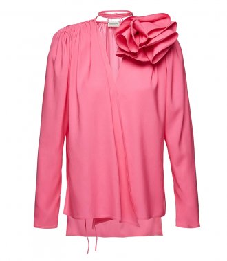 MAGDA BUTRYM - FLOWER ACCENT BLOUSE IN PINK