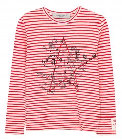 TOPS - WHITE AND RED STRIPES LONG SLEEVE TEE