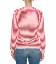 WHITE AND RED STRIPES LONG SLEEVE TEE