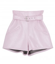 PINK LEATHER SHORTS