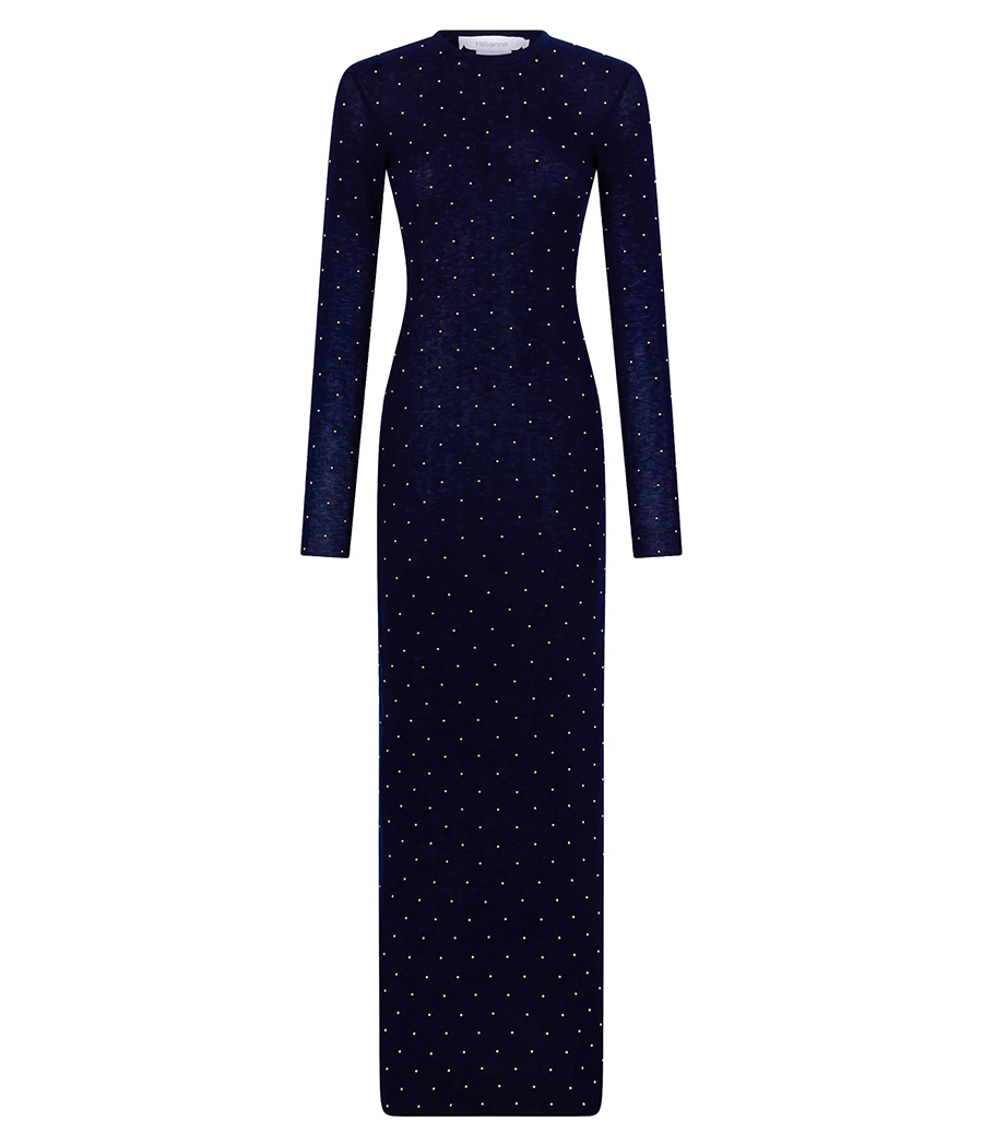 RABANNE - GOLD DETAILS LONG DRESS