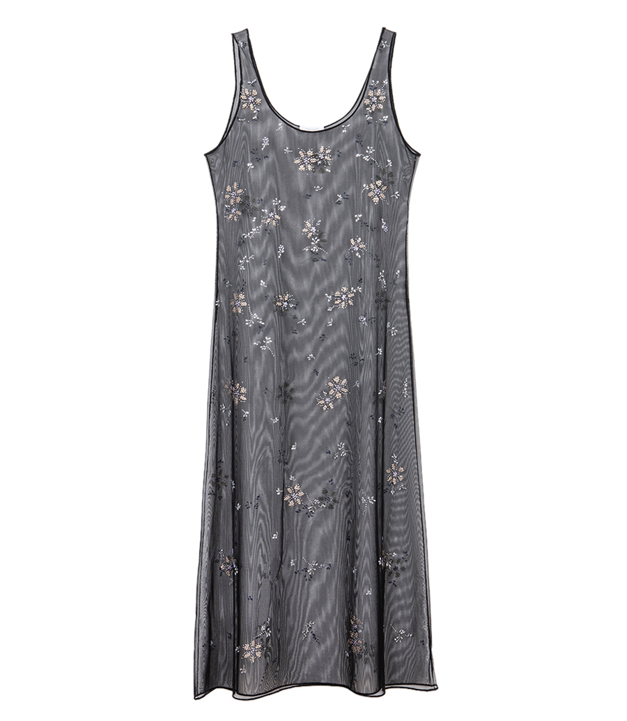RABANNE - METAL FLOWER DETAILS DRESS