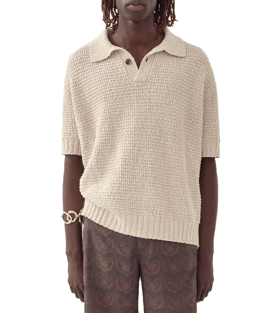 TEXTURED KNIT POLO