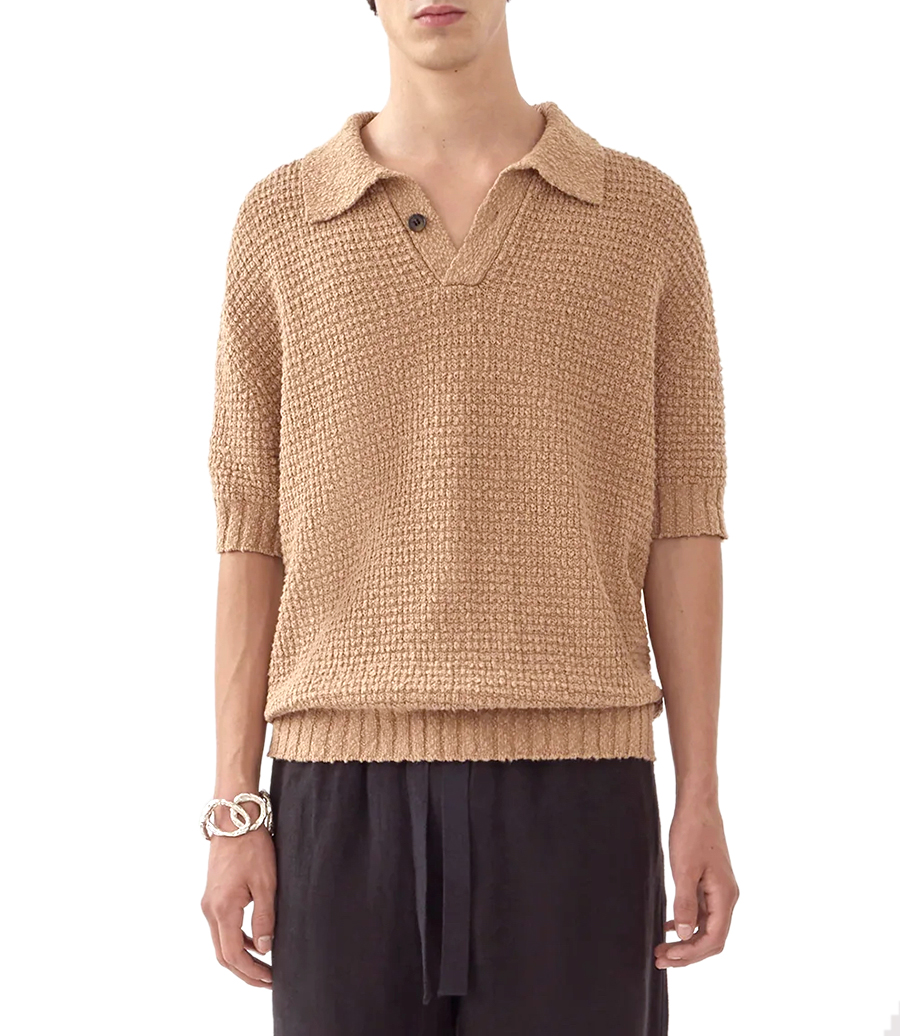 TEXTURED KNIT POLO