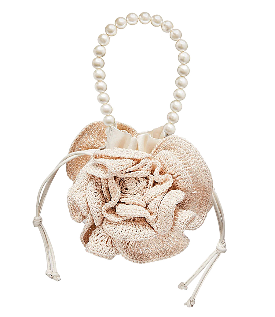MAGDA BUTRYM - SMALL PEARL MAGDA BAG IN CREAM CROCHET
