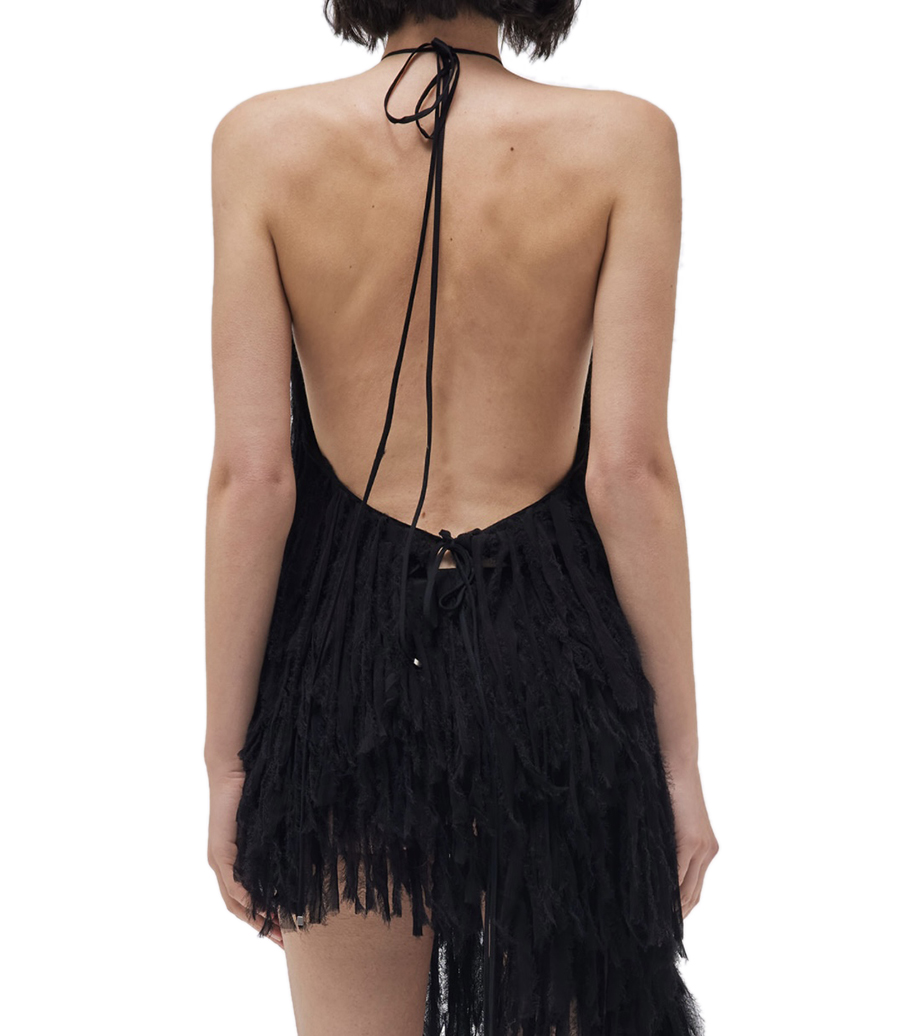 TOP WITH FRINGED EMBROIDERY AND ROSE DECOR