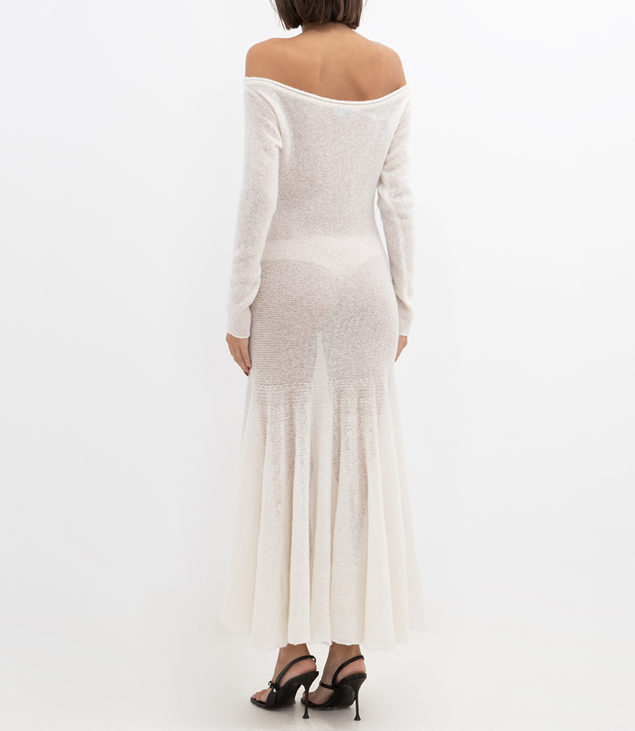 KNIT LONG DRESS WITH PLEATS