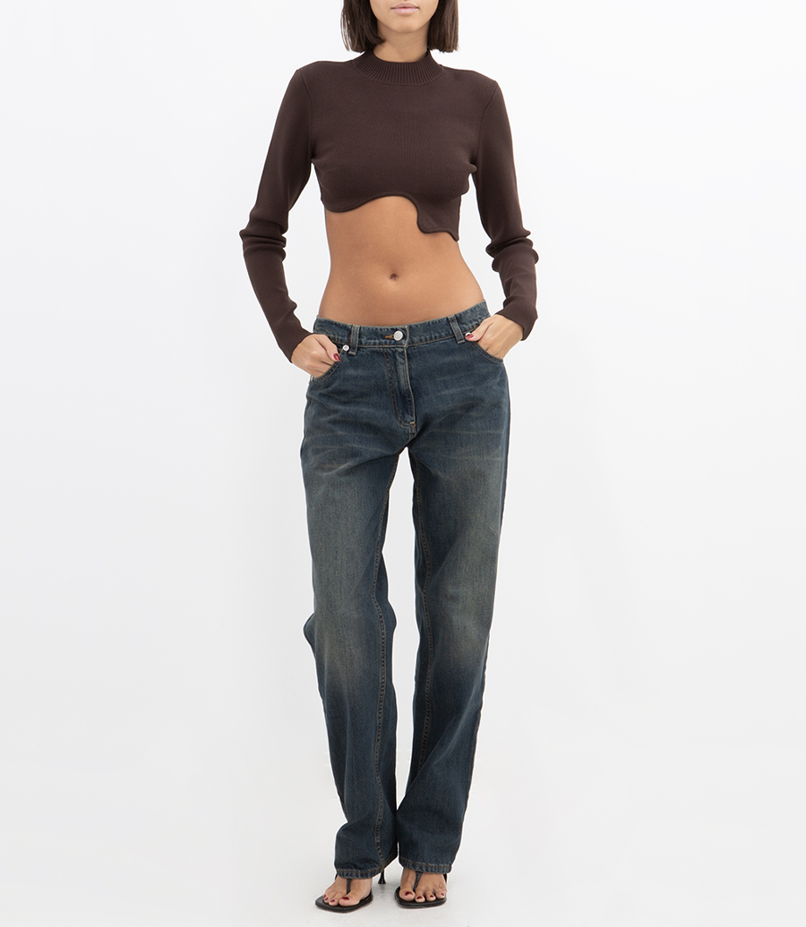 STRAIGHT LEG DENIM PANTS