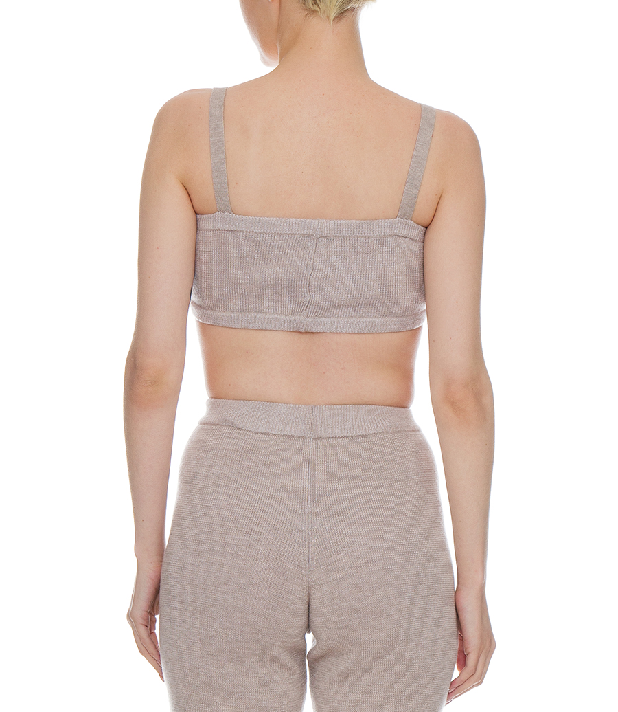 KNIT BRALETTE TOP IN BEIGE