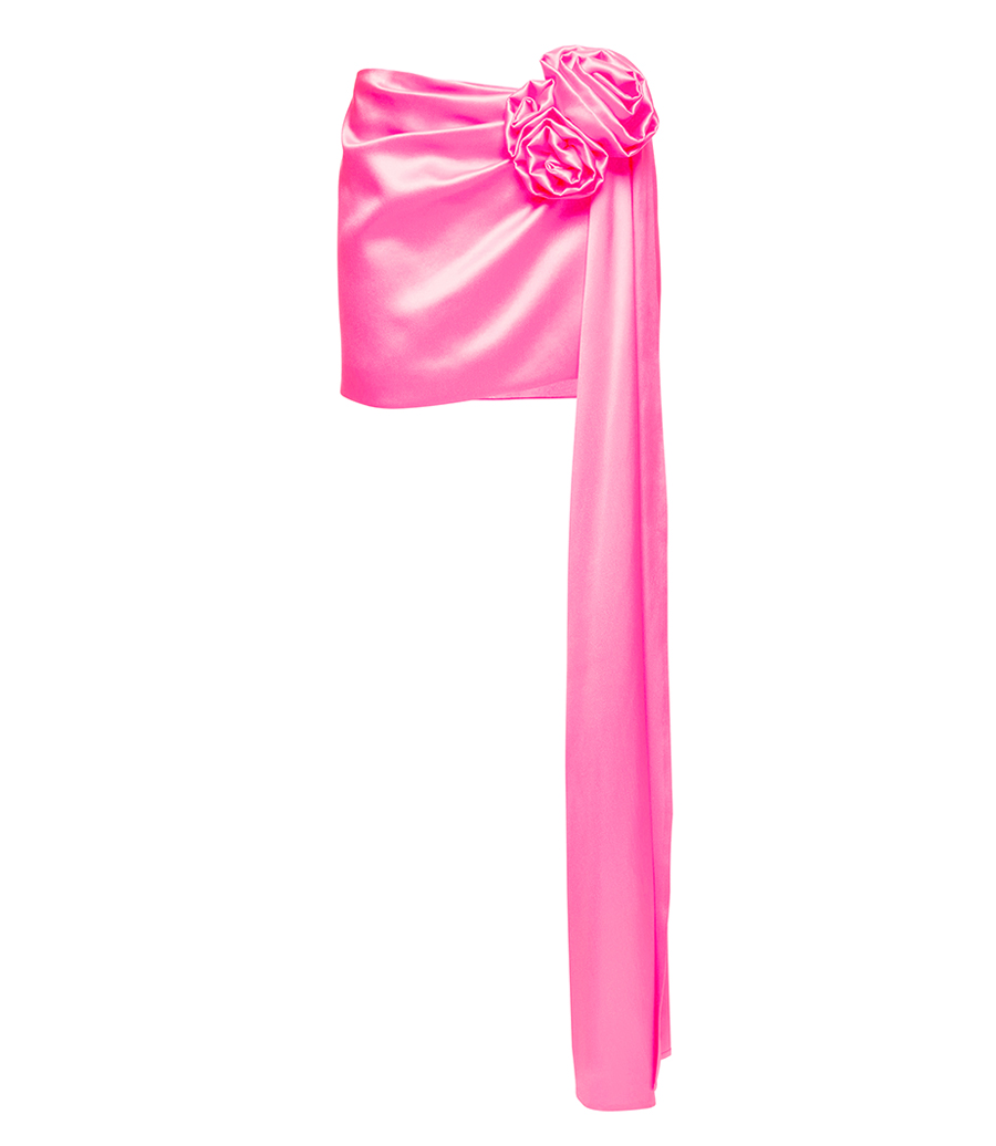 MAGDA BUTRYM - DRAPED SASH MINI SKIRT IN BRIGHT PINK